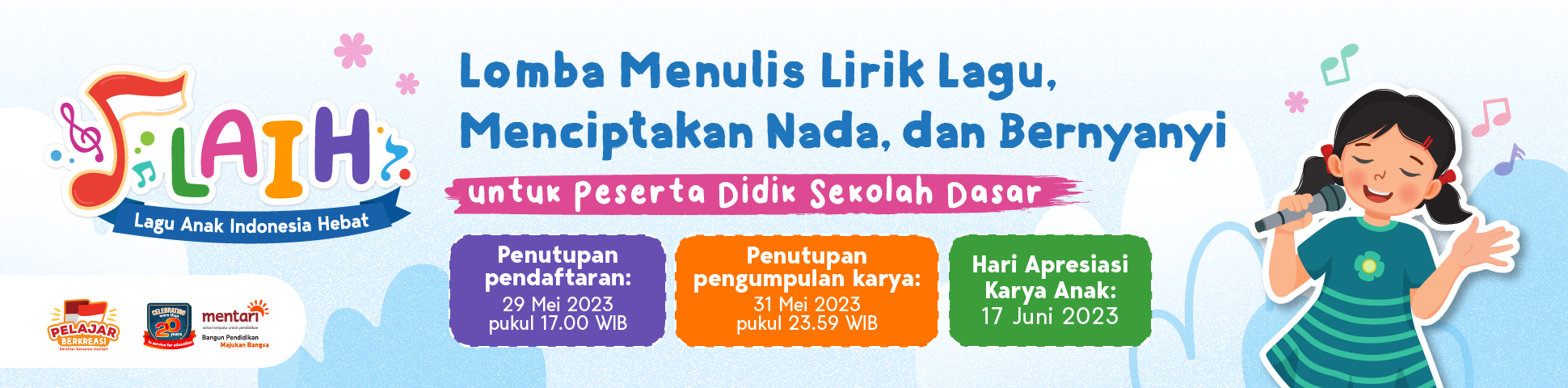Pendaftaran Lomba Lagu Anak Indonesia Hebat 2023